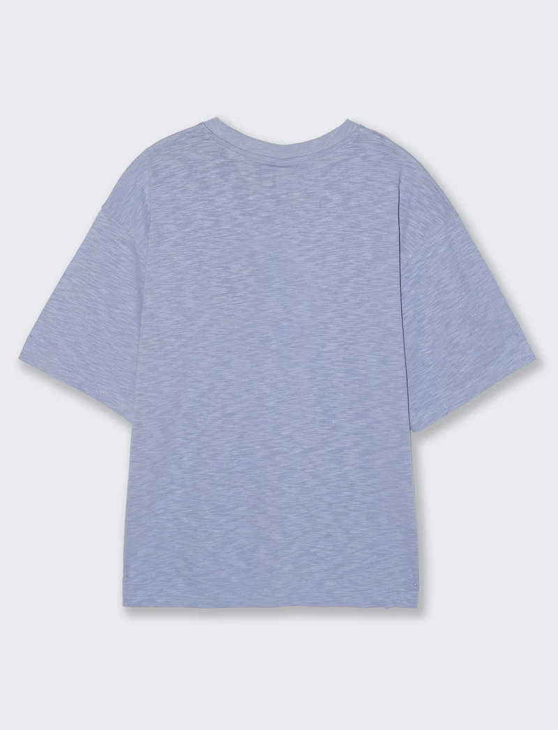 Shirt Girocollo Manica Corto Comoda - Denim