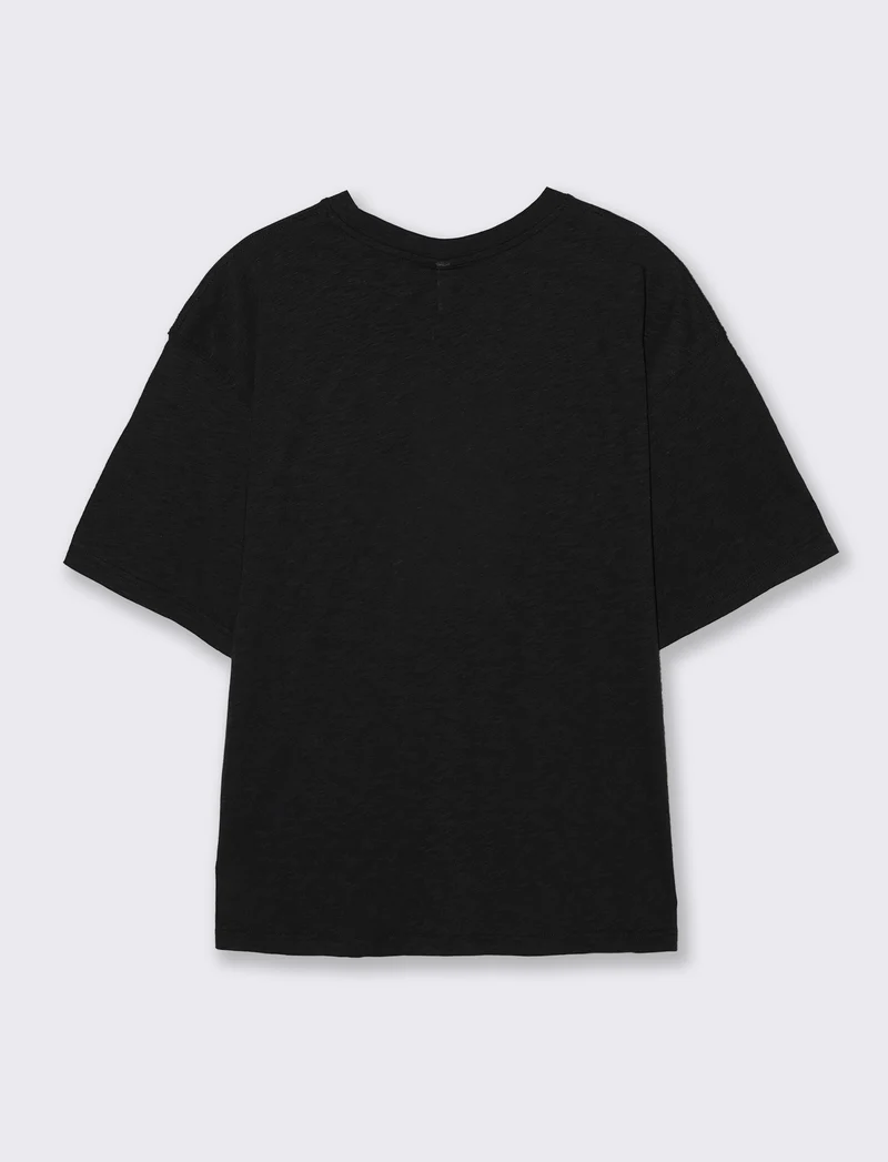 Shirt Girocollo Manica Corto Comoda - Nero