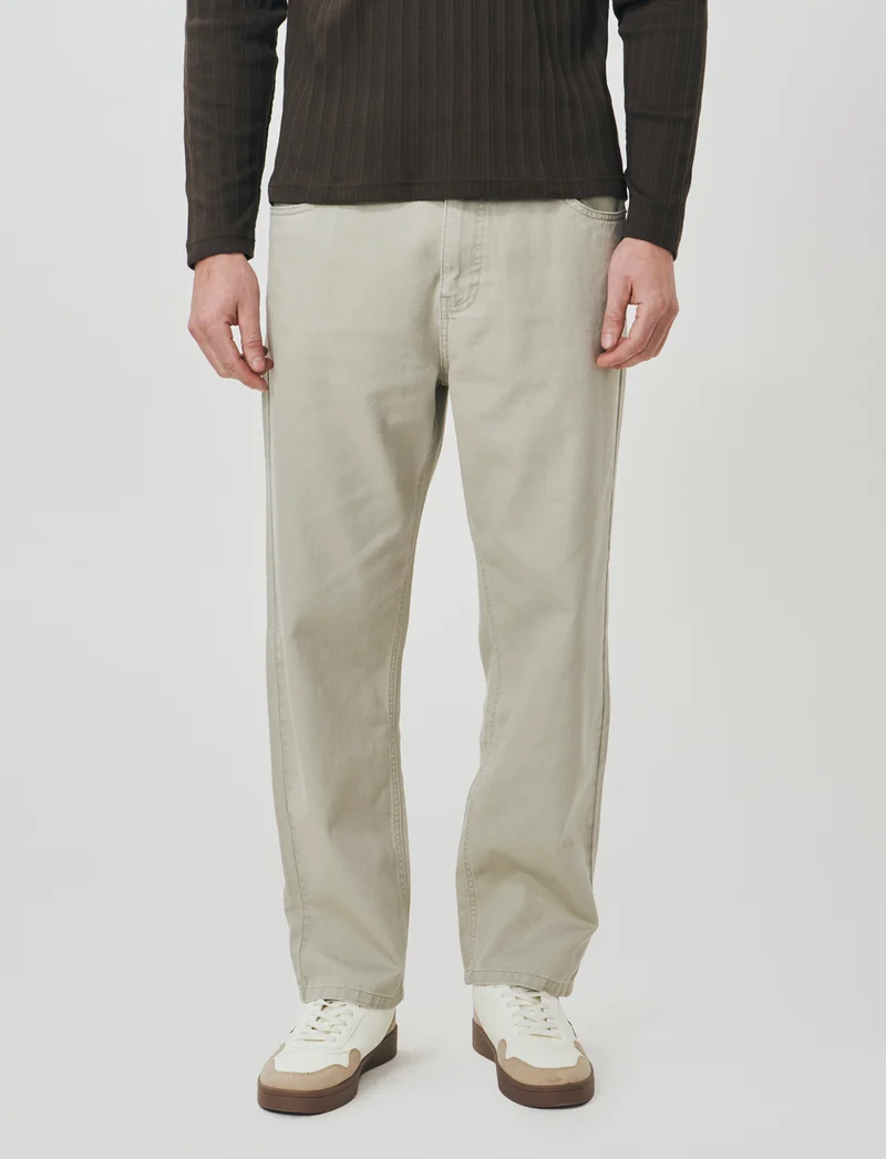 Jeans Baggy Fit Leggero in Denim - Grigio stone