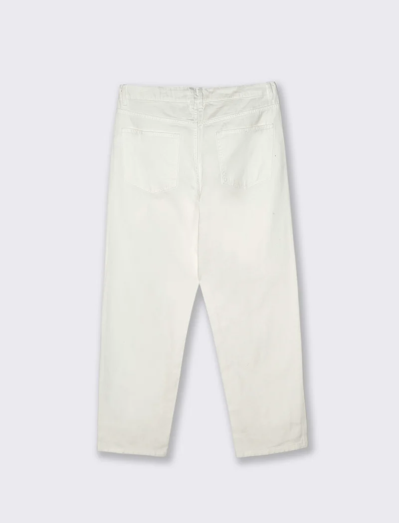 Jeans Baggy Fit Leggero in Denim - Bianco
