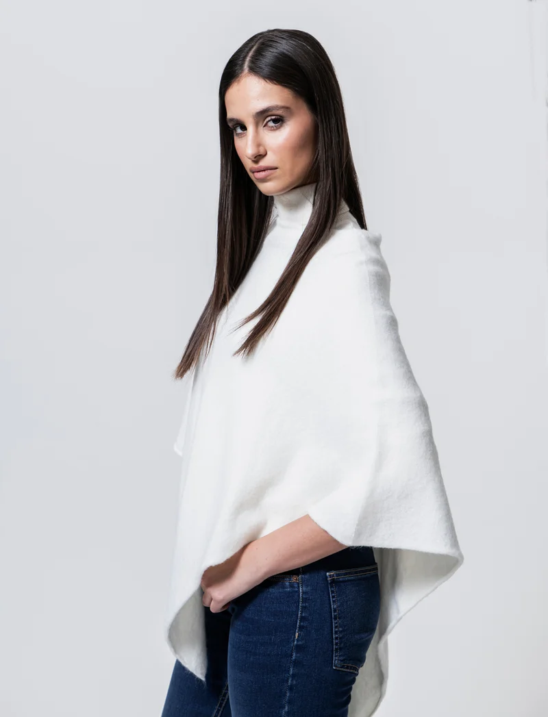 Mantella in maglia - Bianco latte