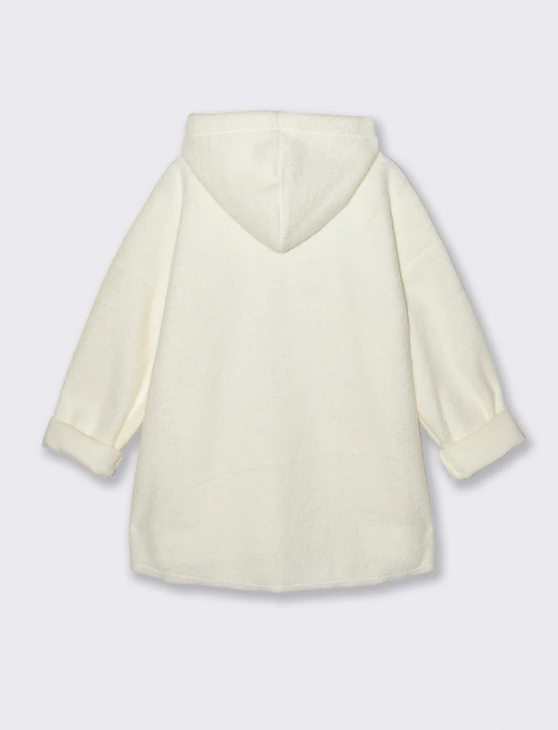 Cappotto con zip over size - Bianco