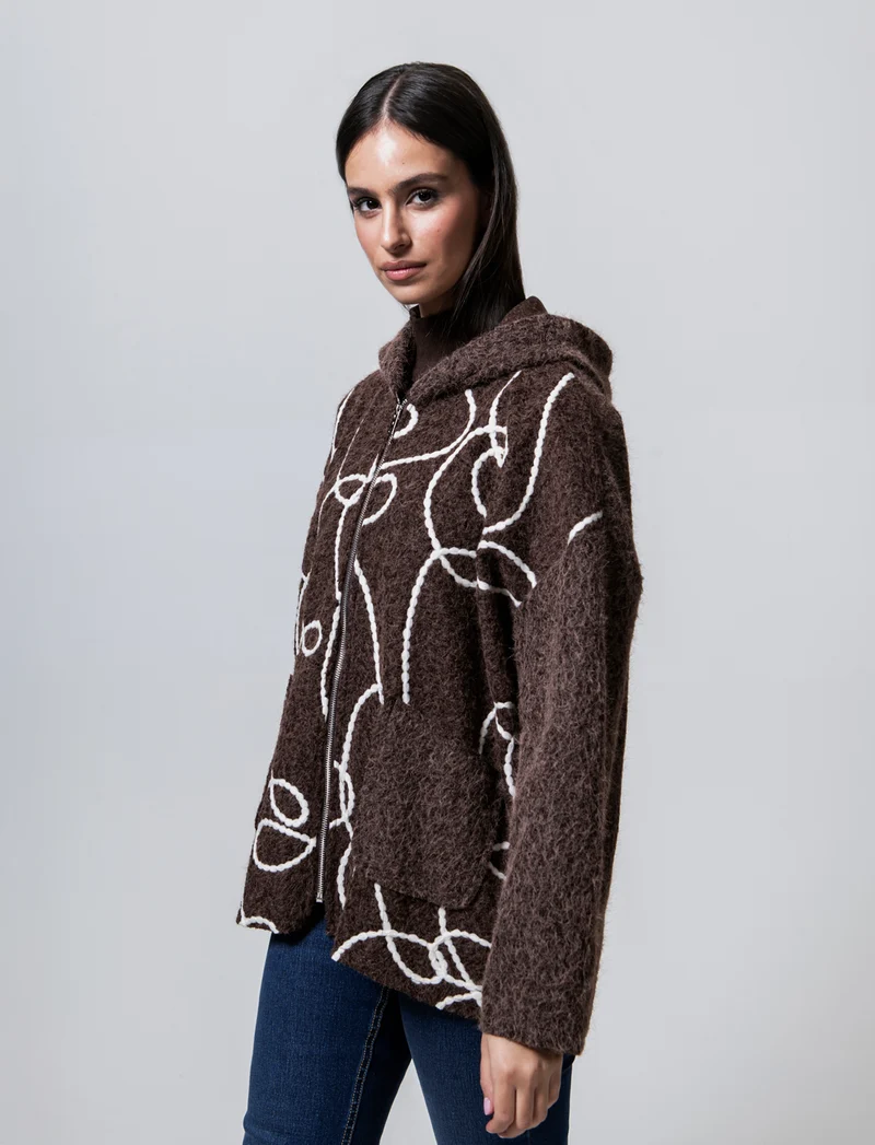 Cappotto con zip over size - Moro