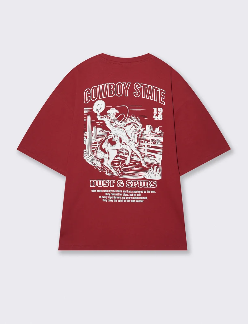 T-shirt girocollo con stampe - Ciliegia