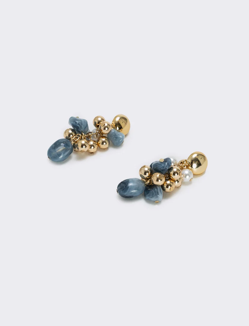 Orecchini a grappolo con pietre colorate - Blu