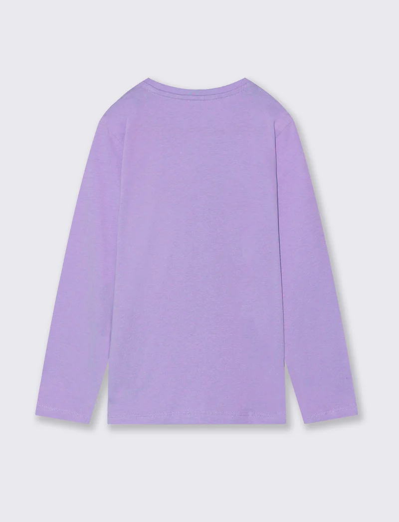 T-shirt manica lunga in morbido cotone - Lilla