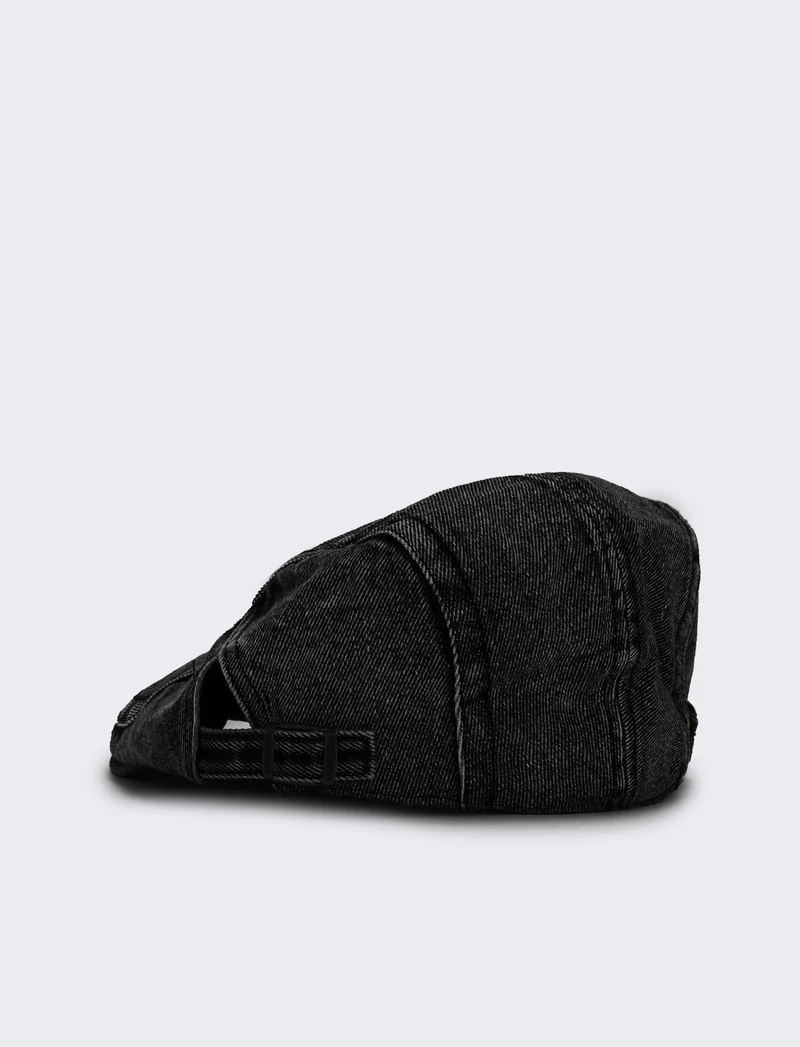 Cappello coppola denim per uomo - Nero