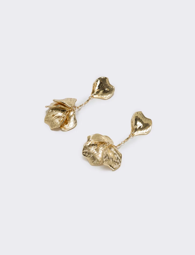 Orecchini pendenti a forma di petali - Oro