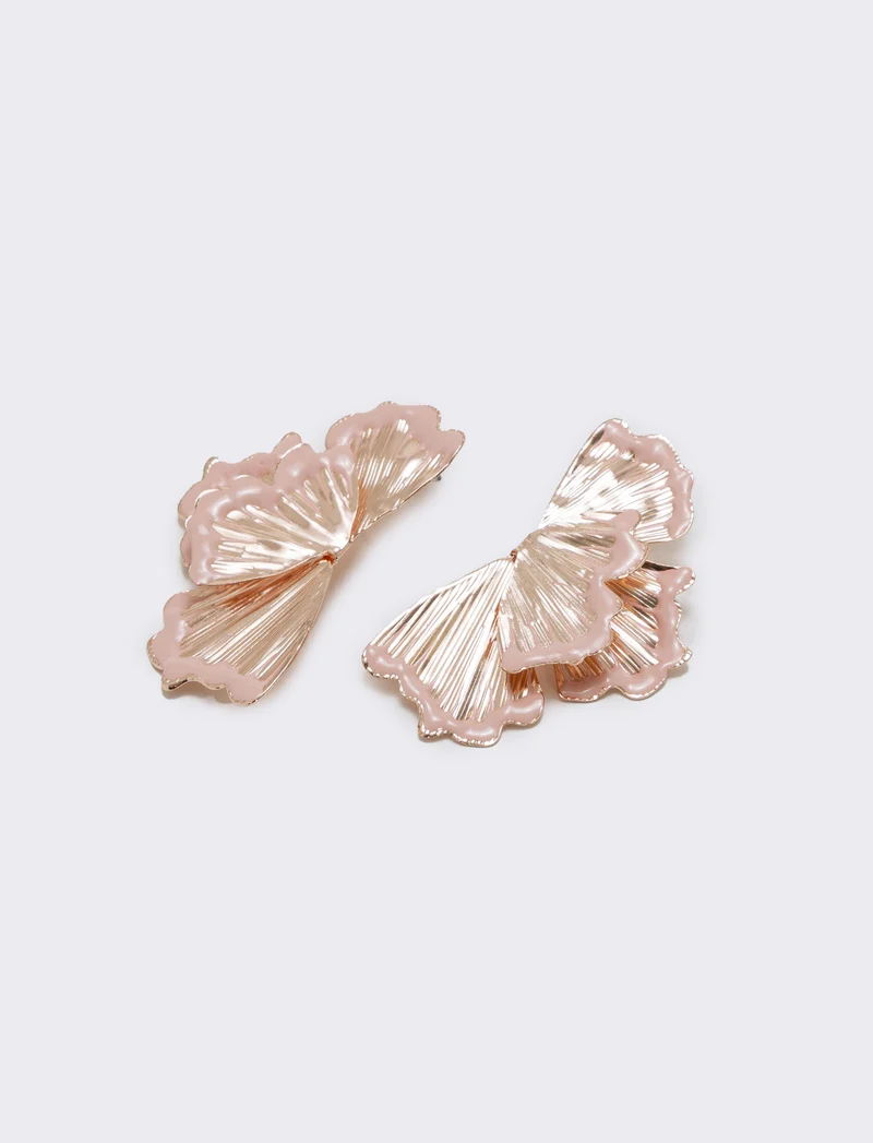 Orecchino grande a mezzo fiore - Rosa