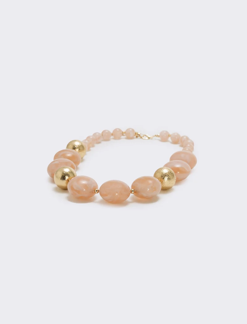 Collana con pietre a sfera - Rosa