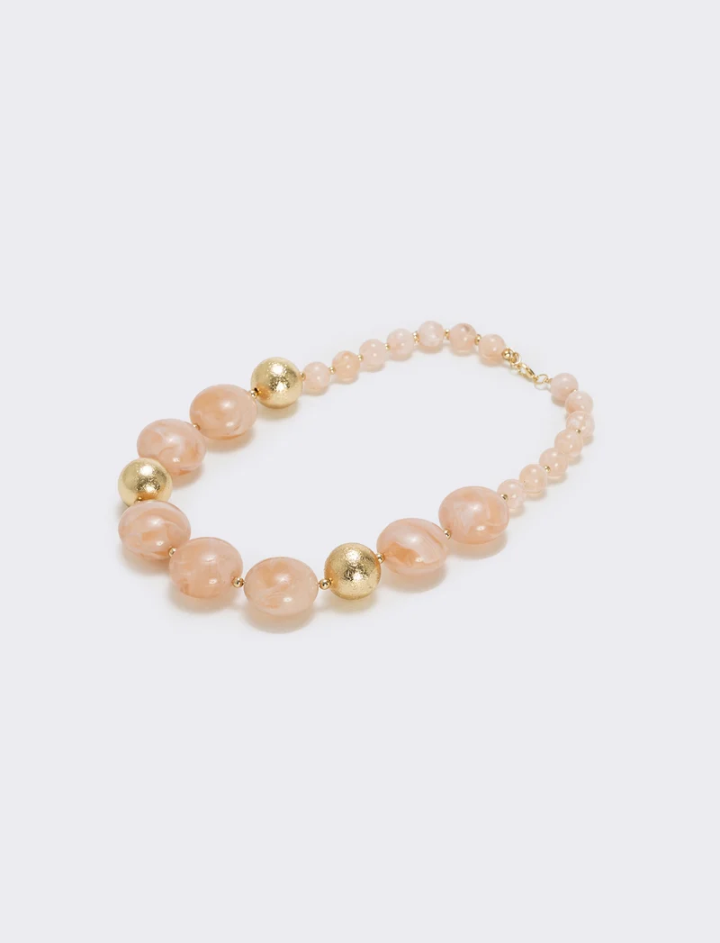 Collana con pietre a sfera - Rosa