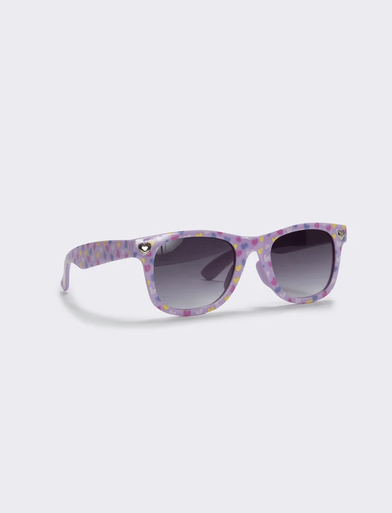 Occhiali da sole con cuoricini trendy - Lilla