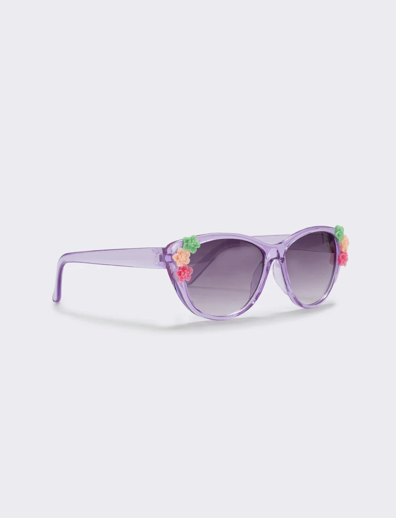 Occhiali da sole trasparenti con fiori - Lilla