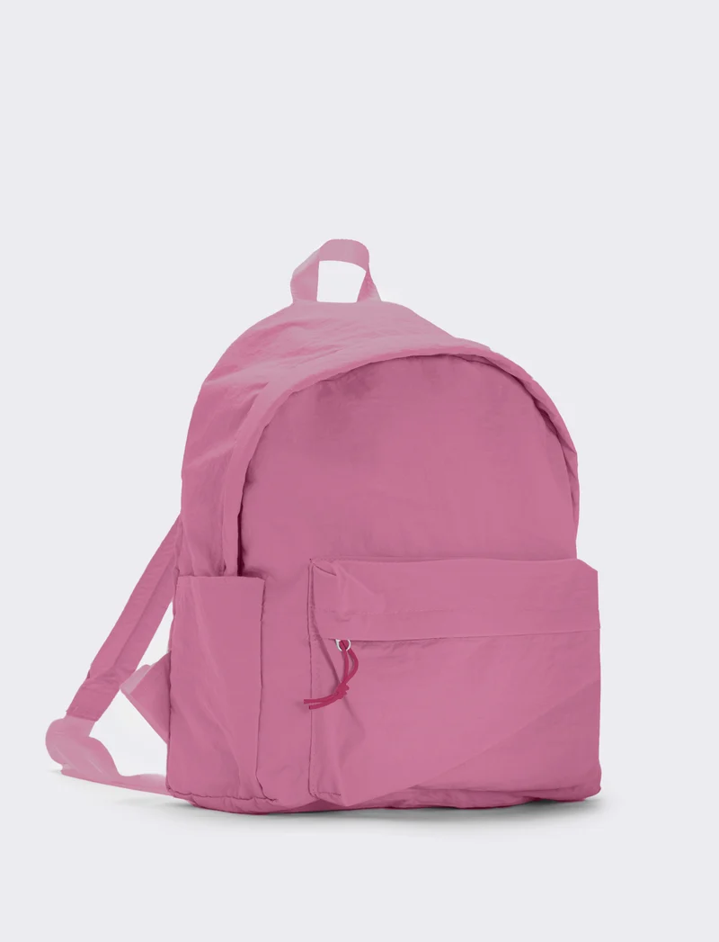 Zaino nylon con tasca frontale - Fuxia