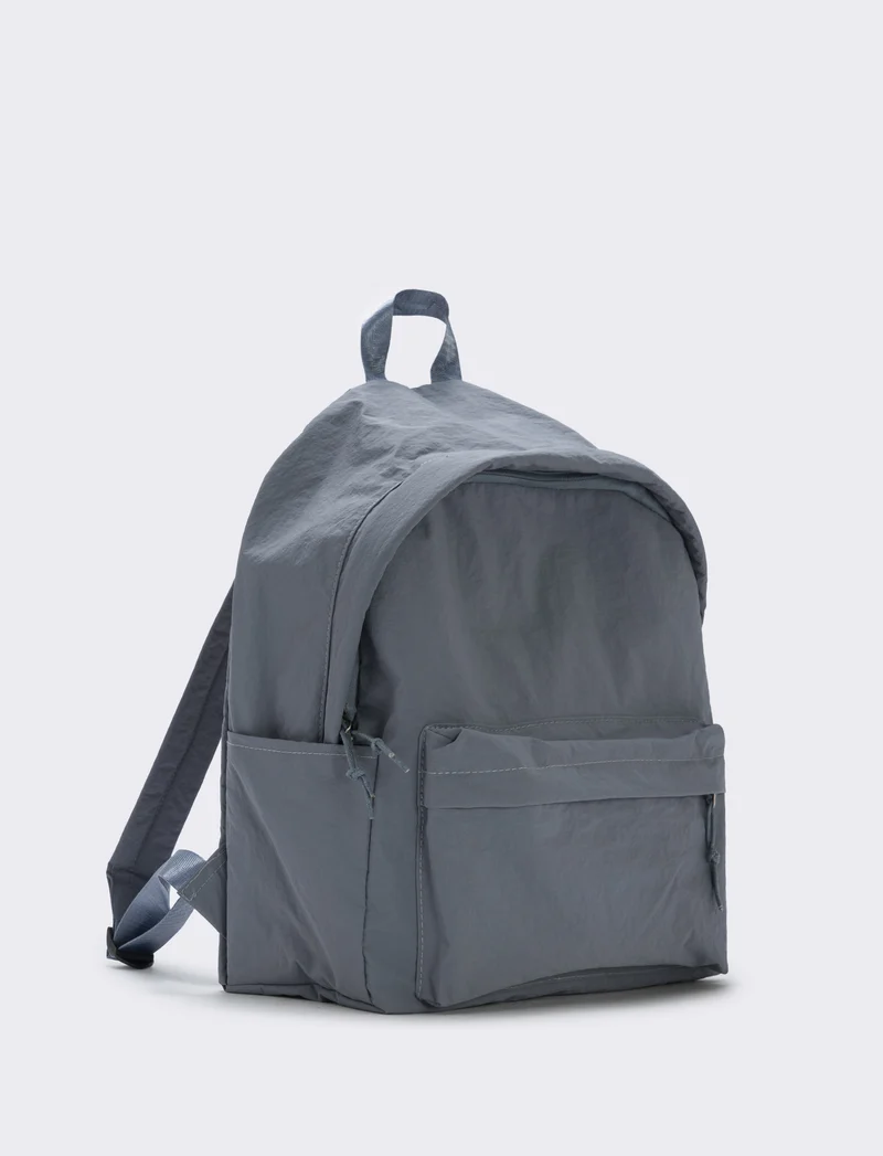 Zaino nylon con tasca frontale - Denim