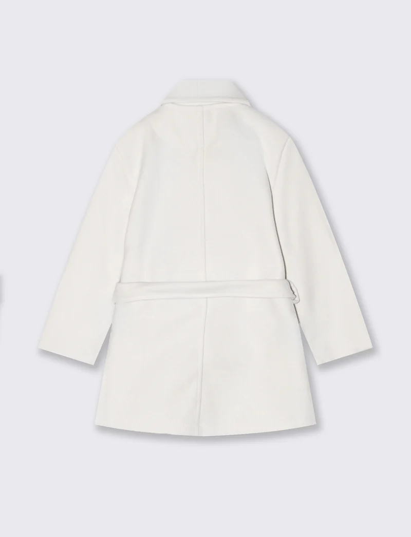 Cappotto in panno - Bianco panna