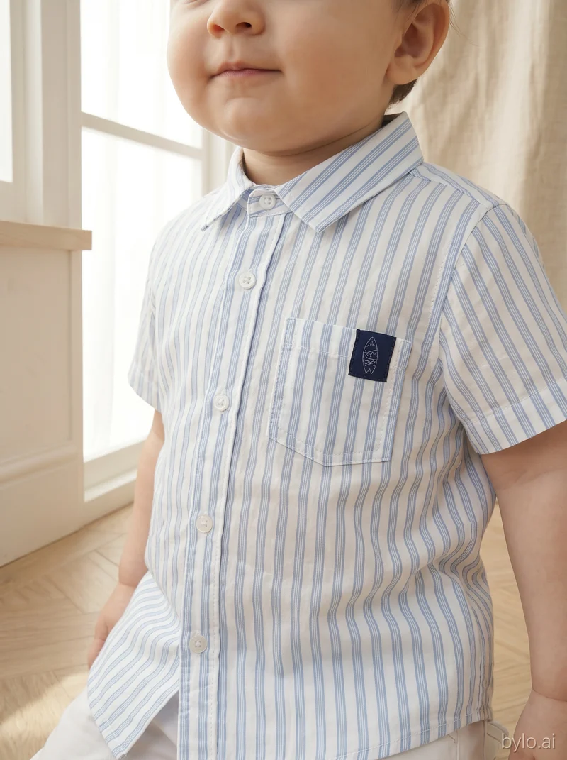 Camicia tinto filo manica corta trendy - Righe