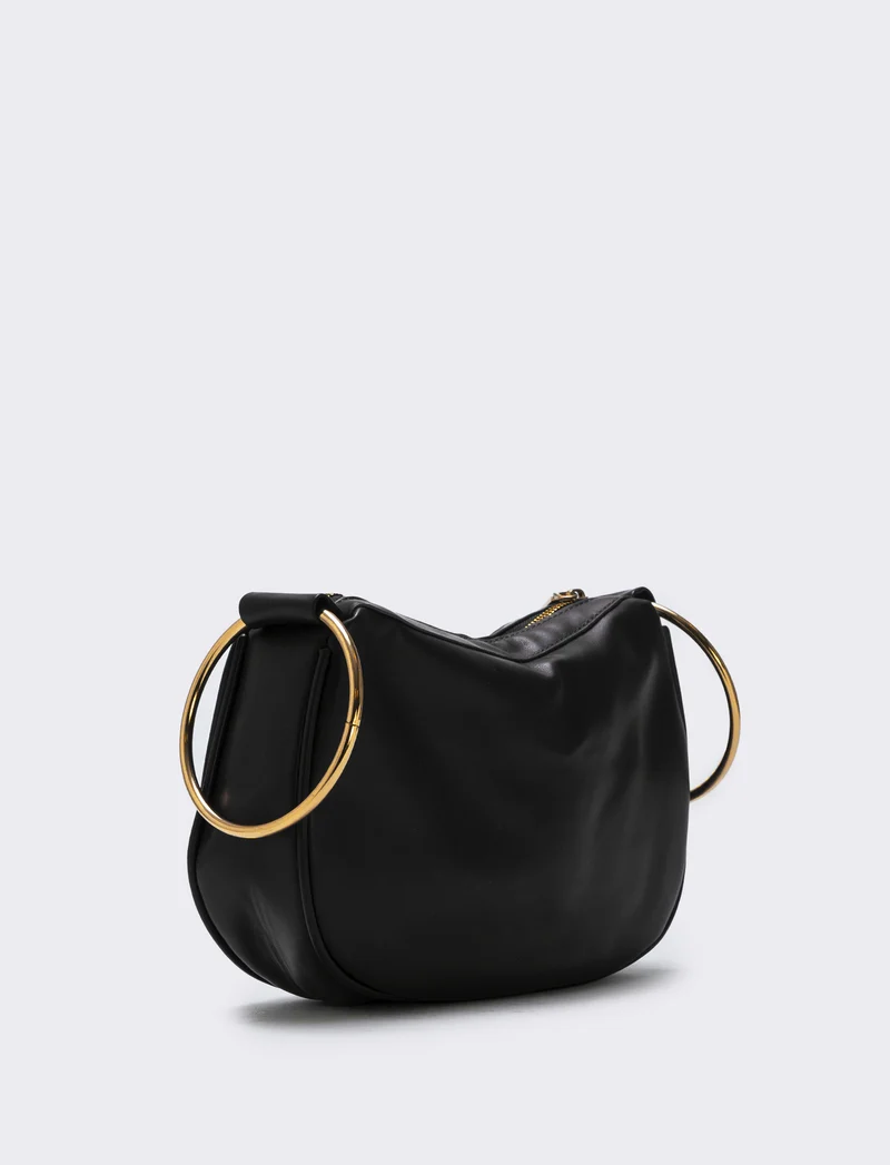 Borsa con manici in metallo - Nero