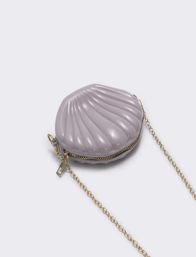 Borsetta conchiglia in PVC per bambina - Rosa chiaro