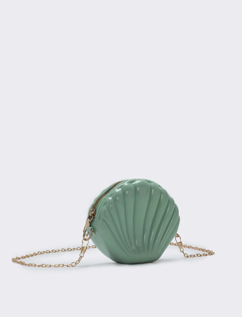 Borsetta conchiglia in PVC per bambina - Verde chiaro