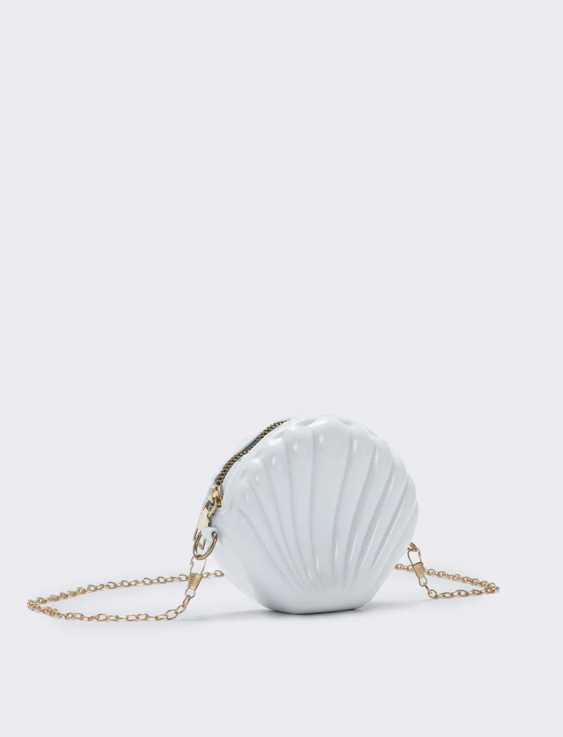 Borsetta conchiglia in PVC per bambina - Bianco