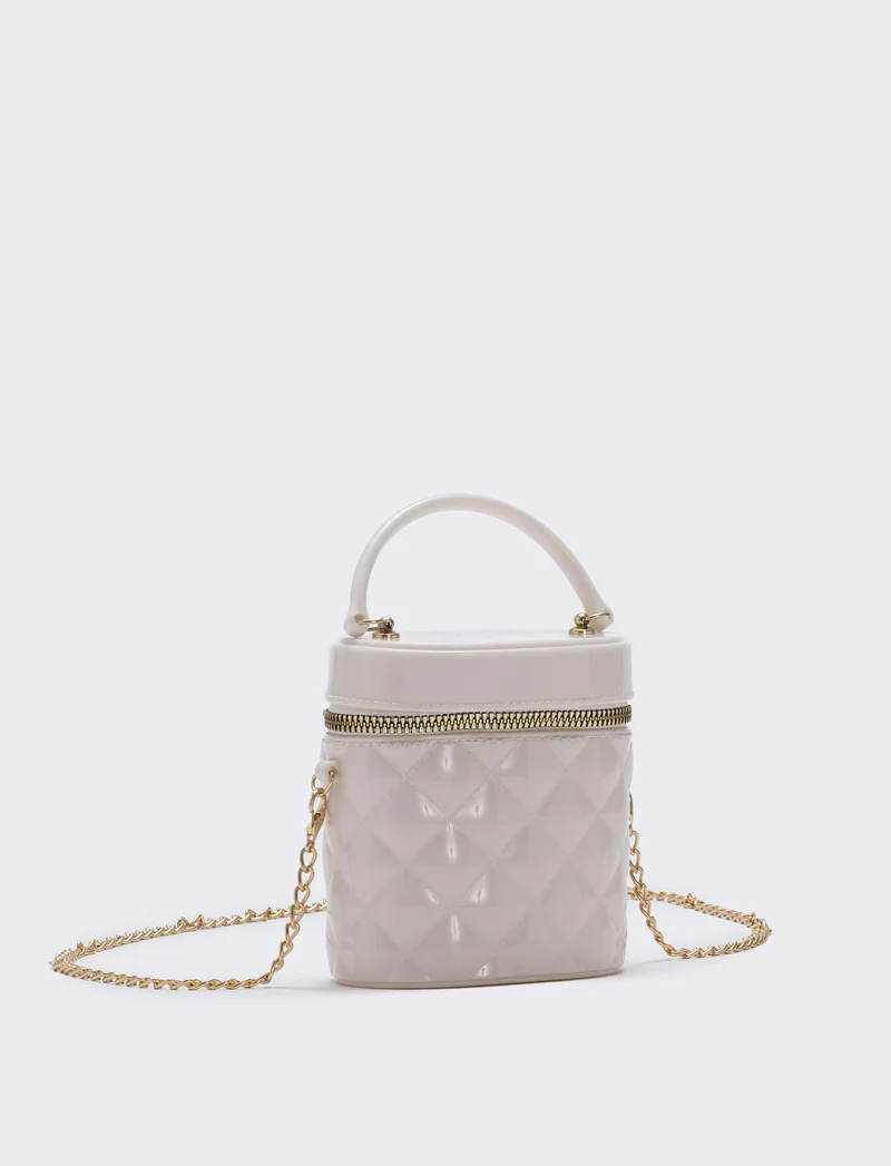 Borsetta bauletto bambina trapuntato PVC - Bianco