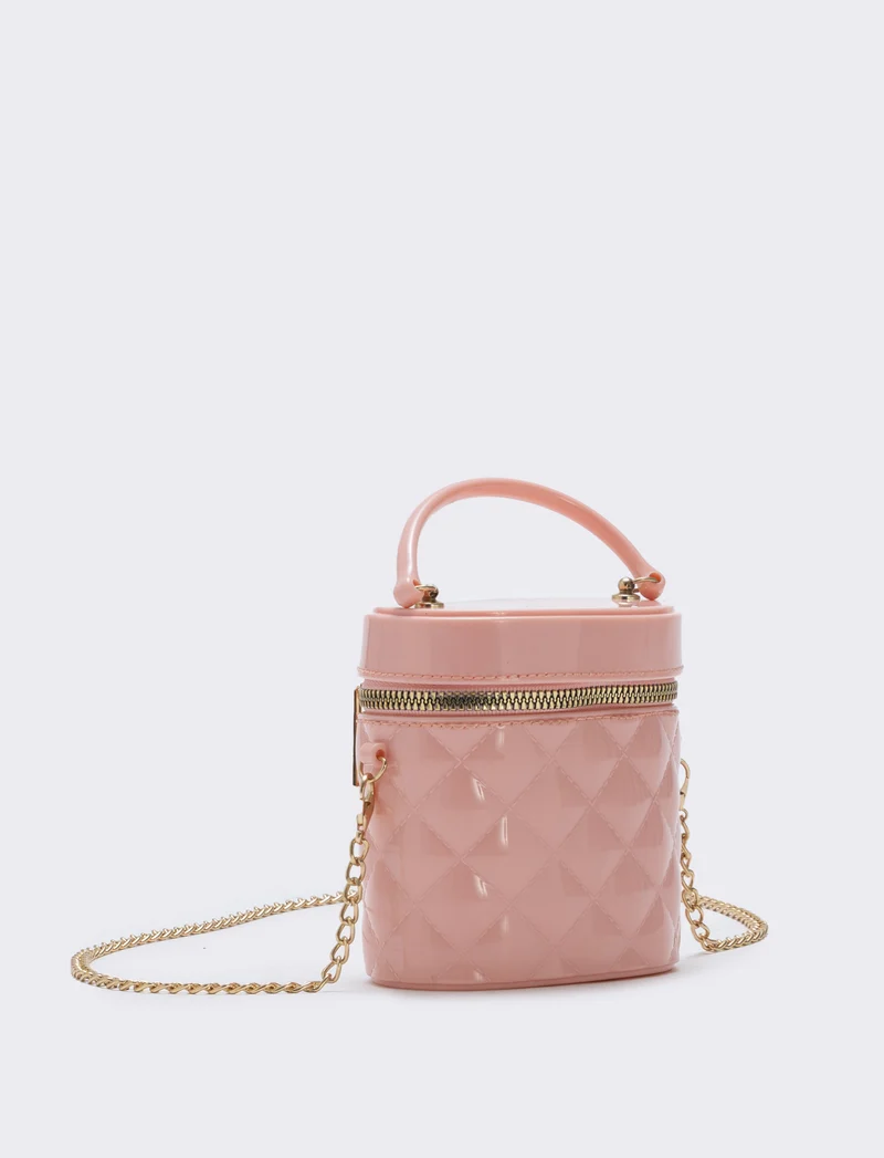Borsetta bauletto bambina trapuntato PVC - Rosa