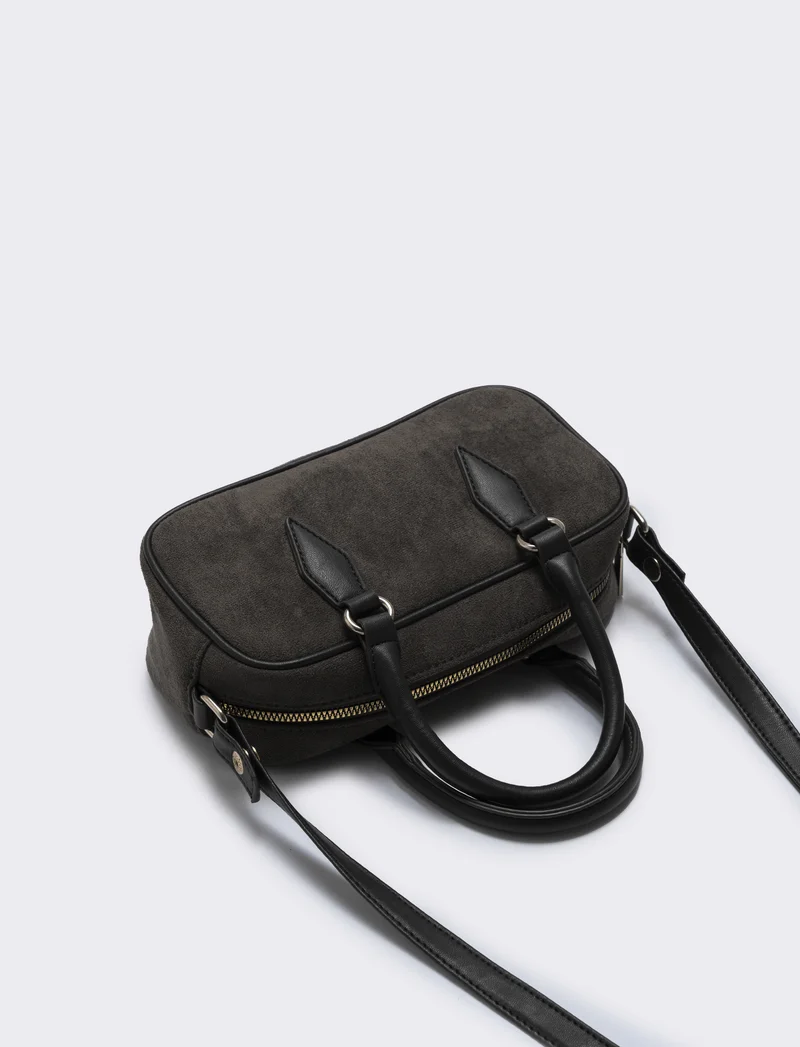 Bauletto rettangolare in suede elegante - Moro