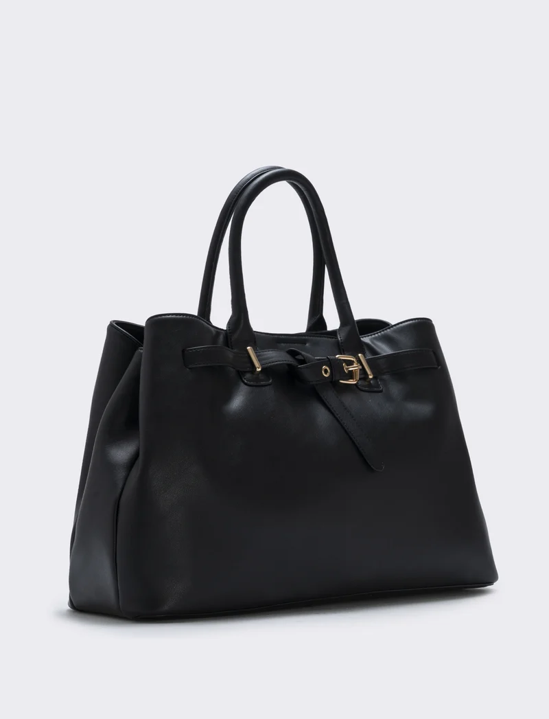 Borsa con fibbia e cinturino elegante - Nero