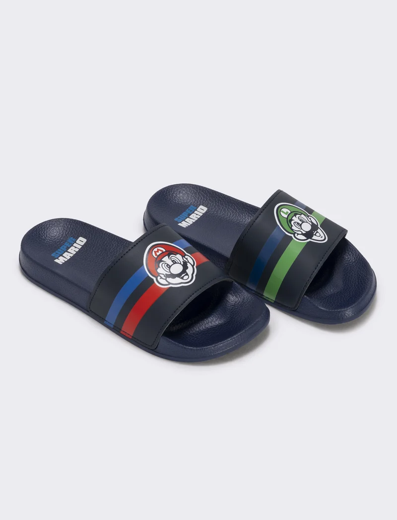 Ciabatta Super Mario da bambino blu - Blu
