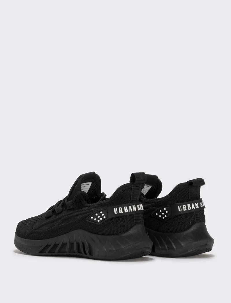 Sneakers multi elementi in tessuto tecnico - Nero