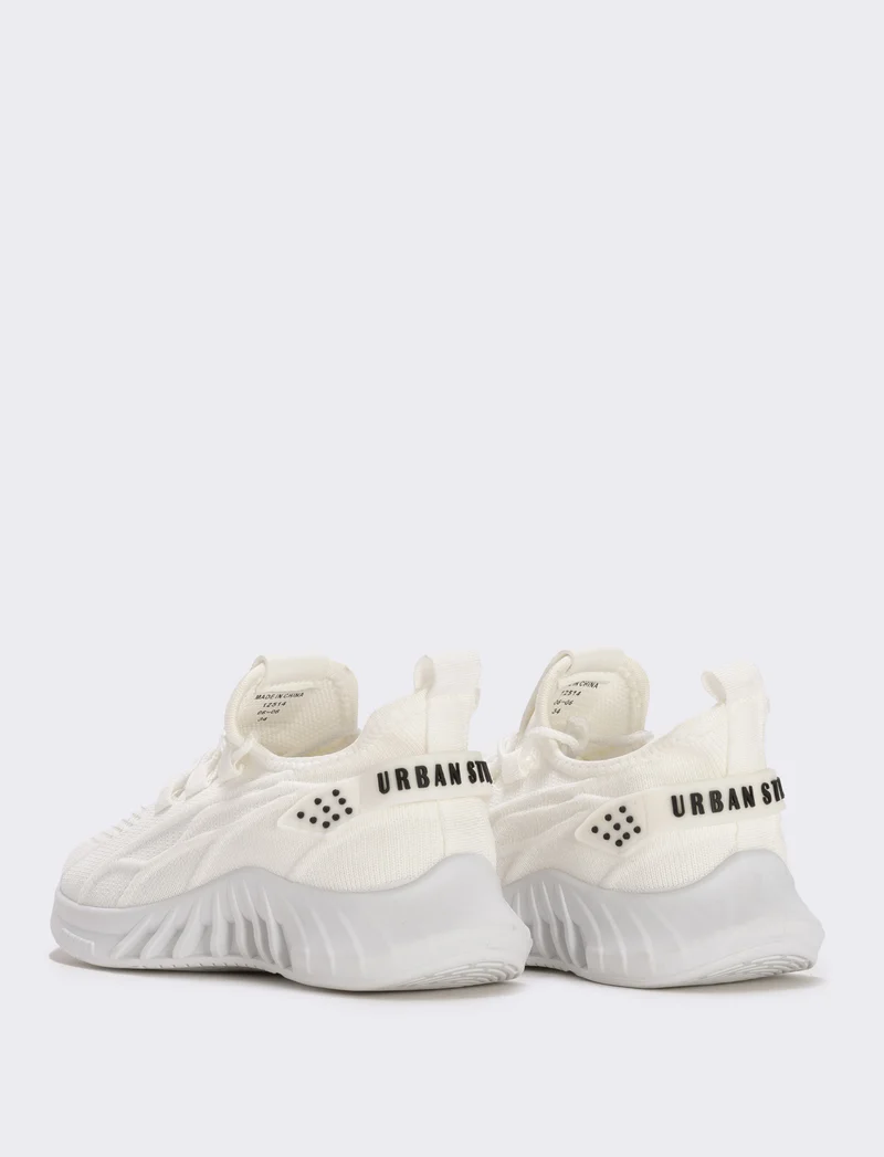 Sneakers multi elementi in tessuto tecnico - Bianco