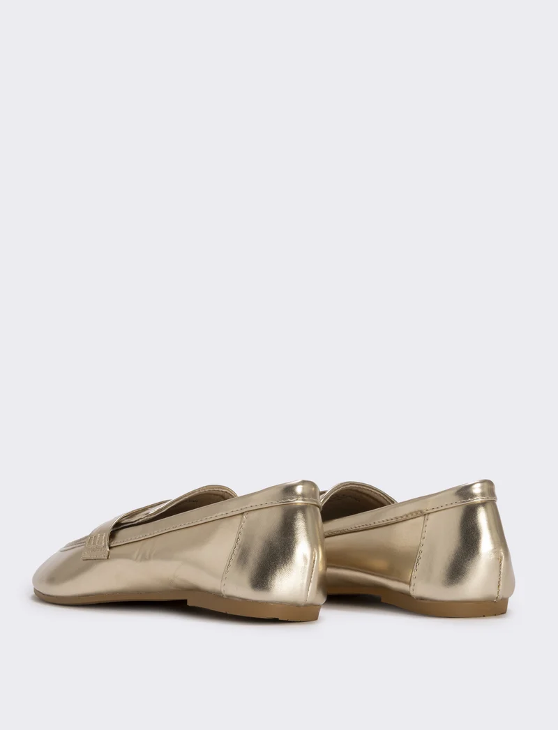 Mocassino platino per bambina in poliuretano - Oro