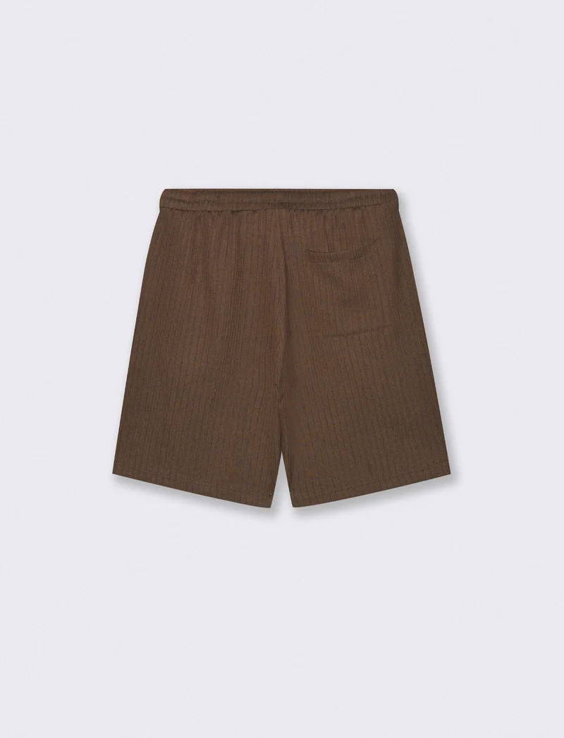 Bermuda Jacquard con Vita Jogger Relaxed - Moro