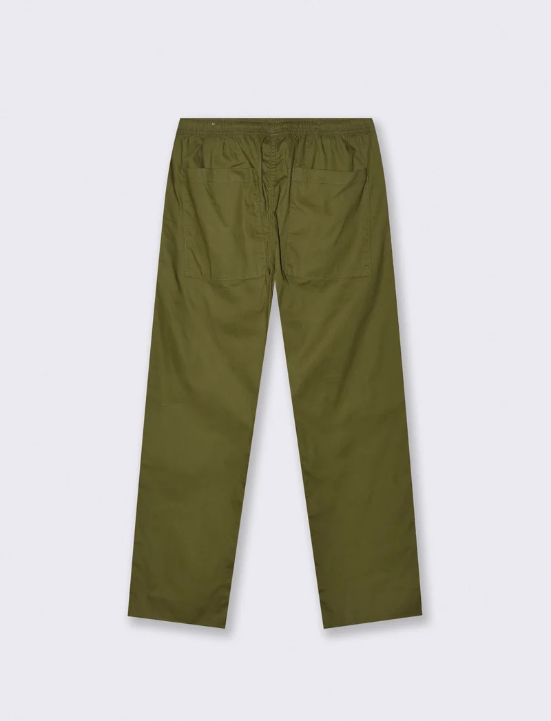 Pantalone in Cotone Regular Fit con Tasche - Verde oliva