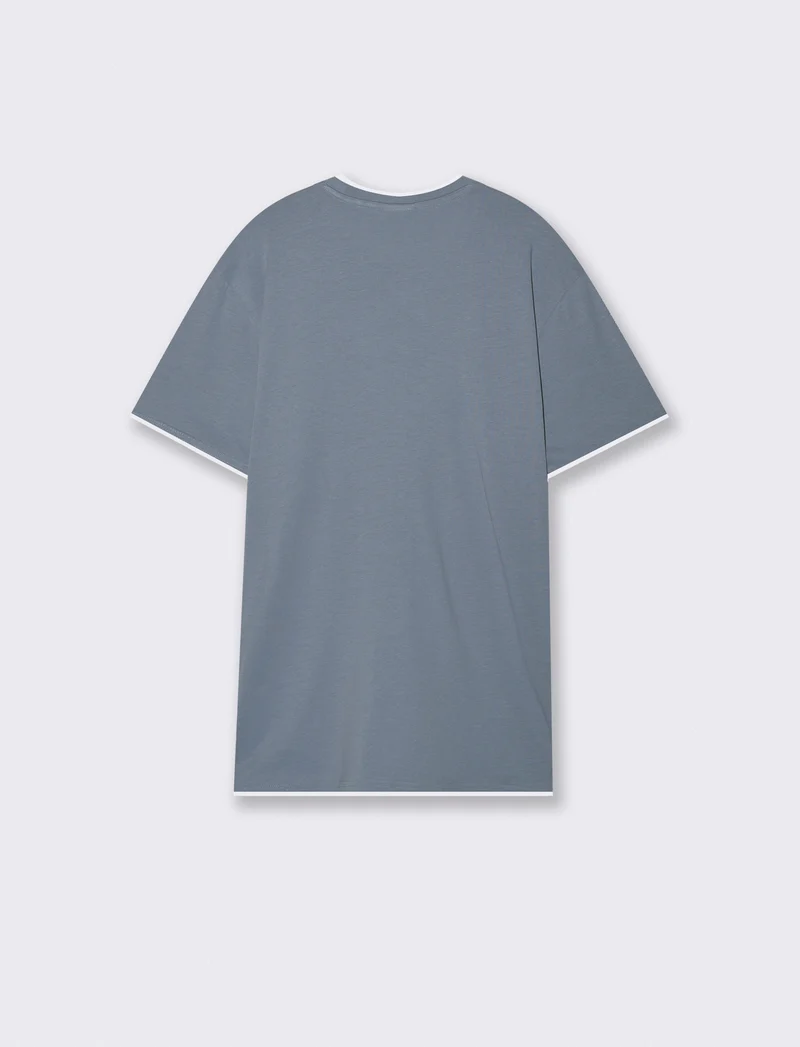 T-shirt cotone con orli a contrasto - CARTA DA ZUCCHERO