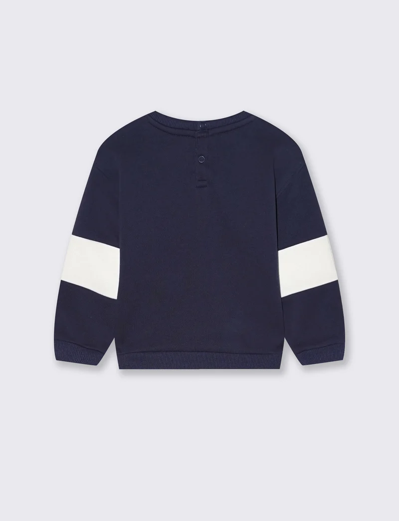 Felpa sportiva con inserti alle maniche - Blu