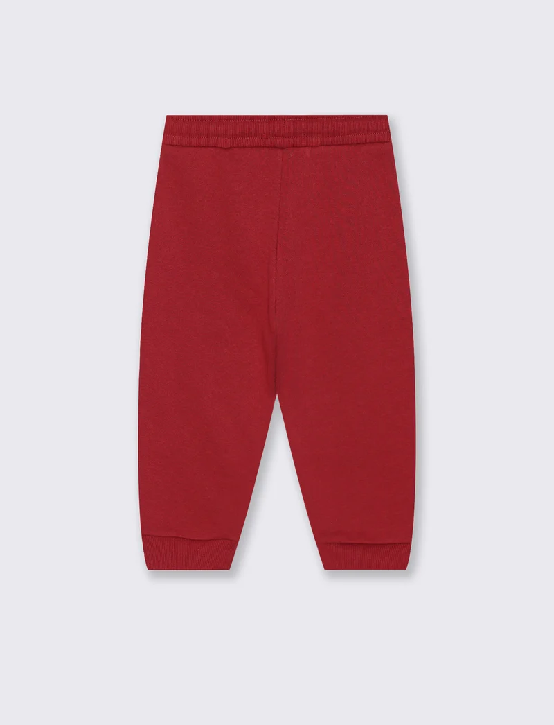 Jogger sportivi con stampa e costina - Rosso india