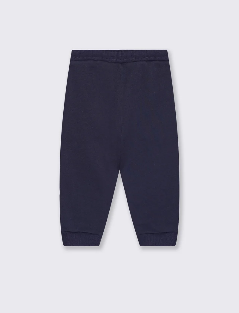 Jogger sportivi con stampa e costina - Blu