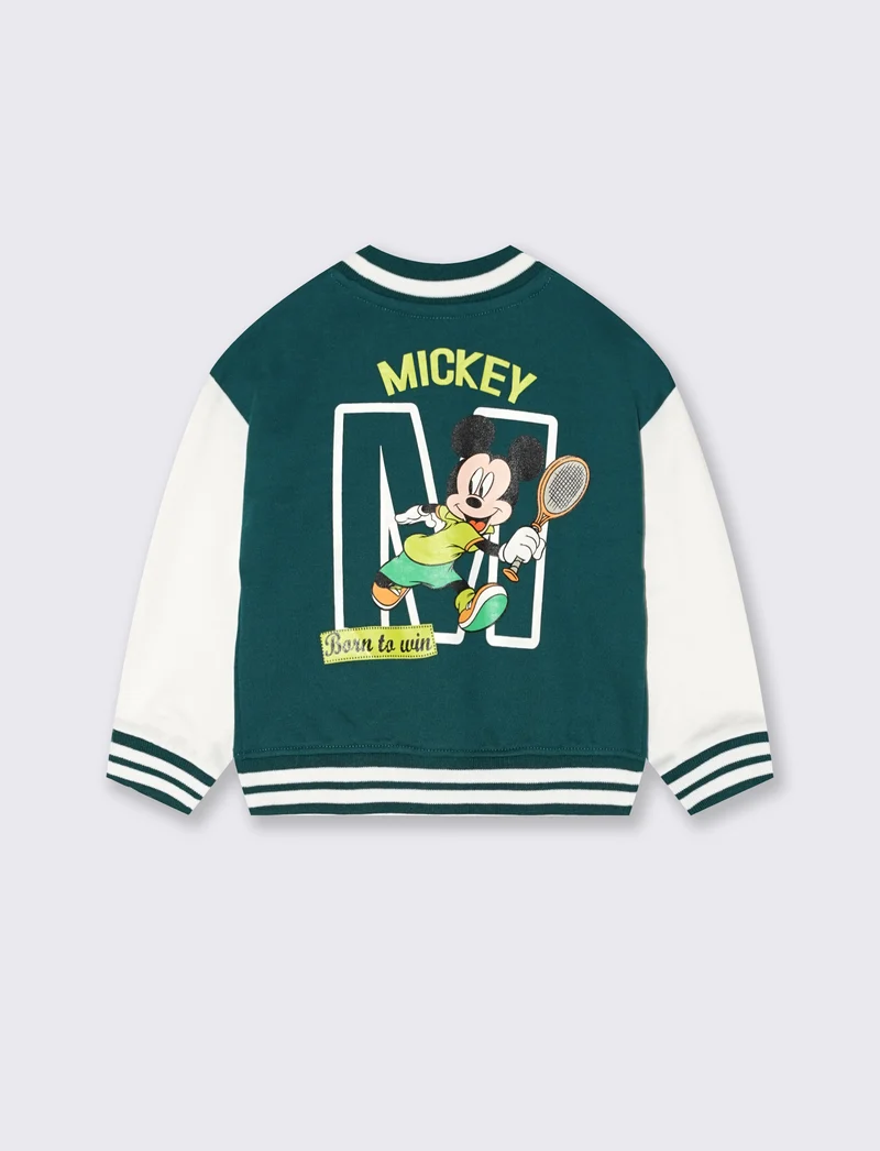 Felpa college Mickey Mouse manica lunga - Verde