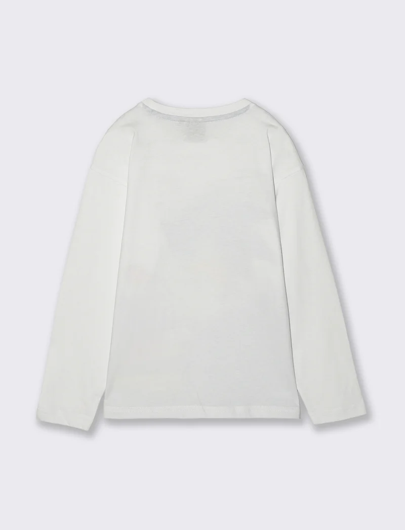 T-Shirt Manica Lunga Sonic per Bambini - Bianco
