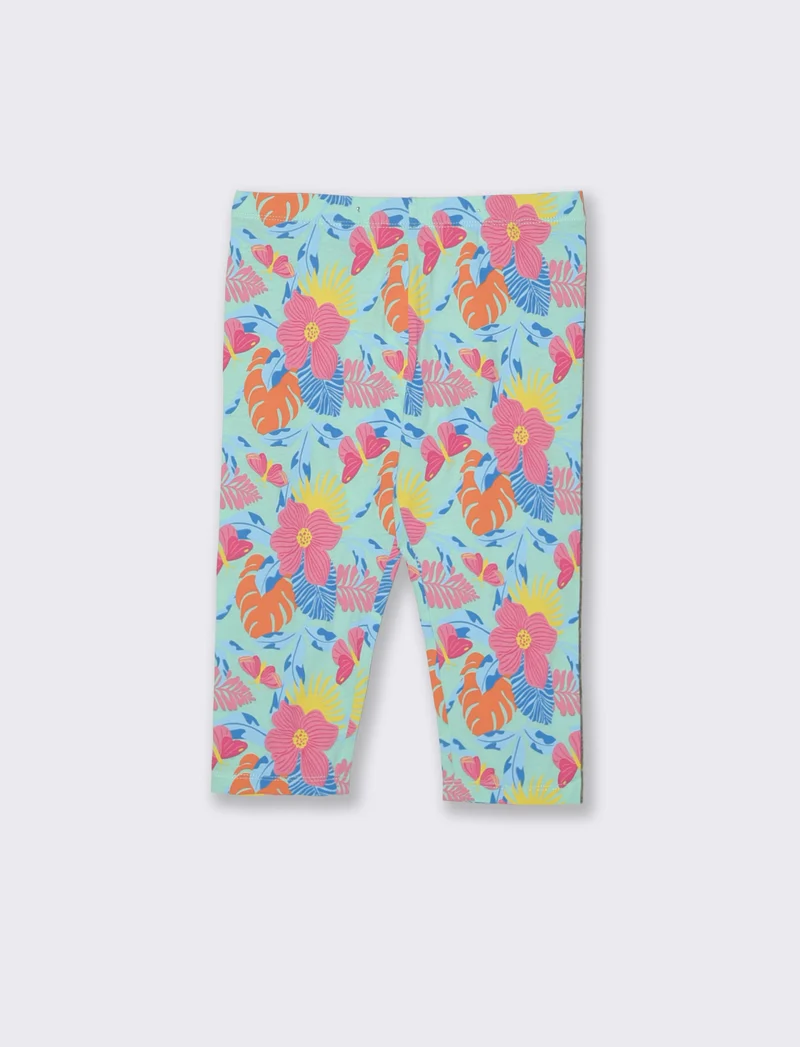 Leggings 3/4 in cotone elastico stampato - Fantasia