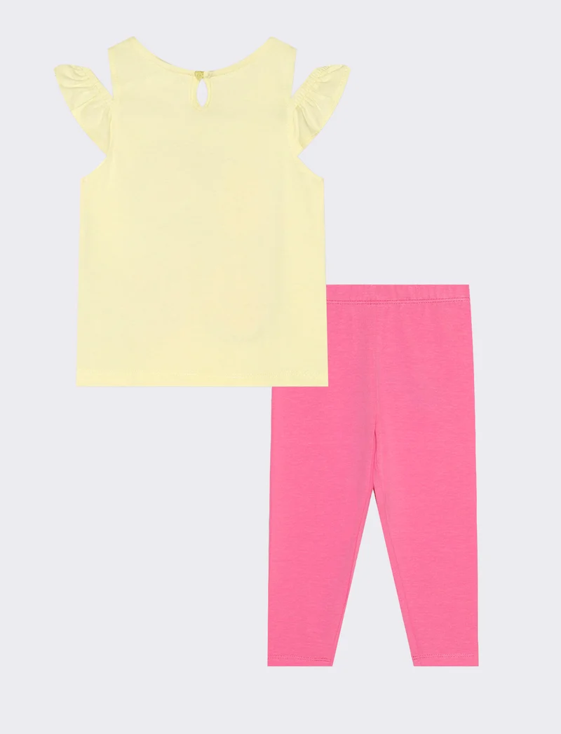 Set due pezzi con stampa per look quotidiani - Giallo