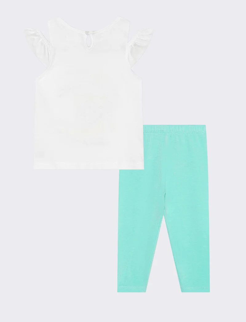 Set due pezzi con stampa per look quotidiani - Bianco