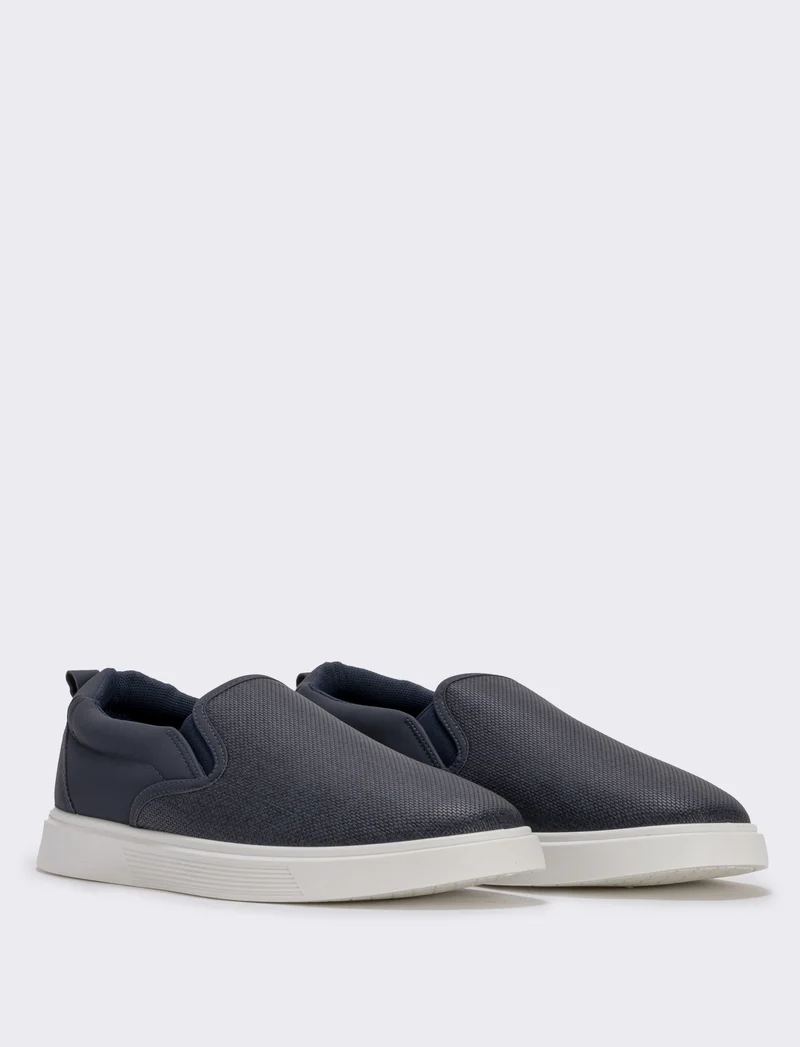 Slip-on blu in poliuretano da uomo - Blu