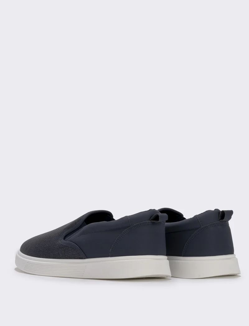 Slip-on blu in poliuretano da uomo - Blu