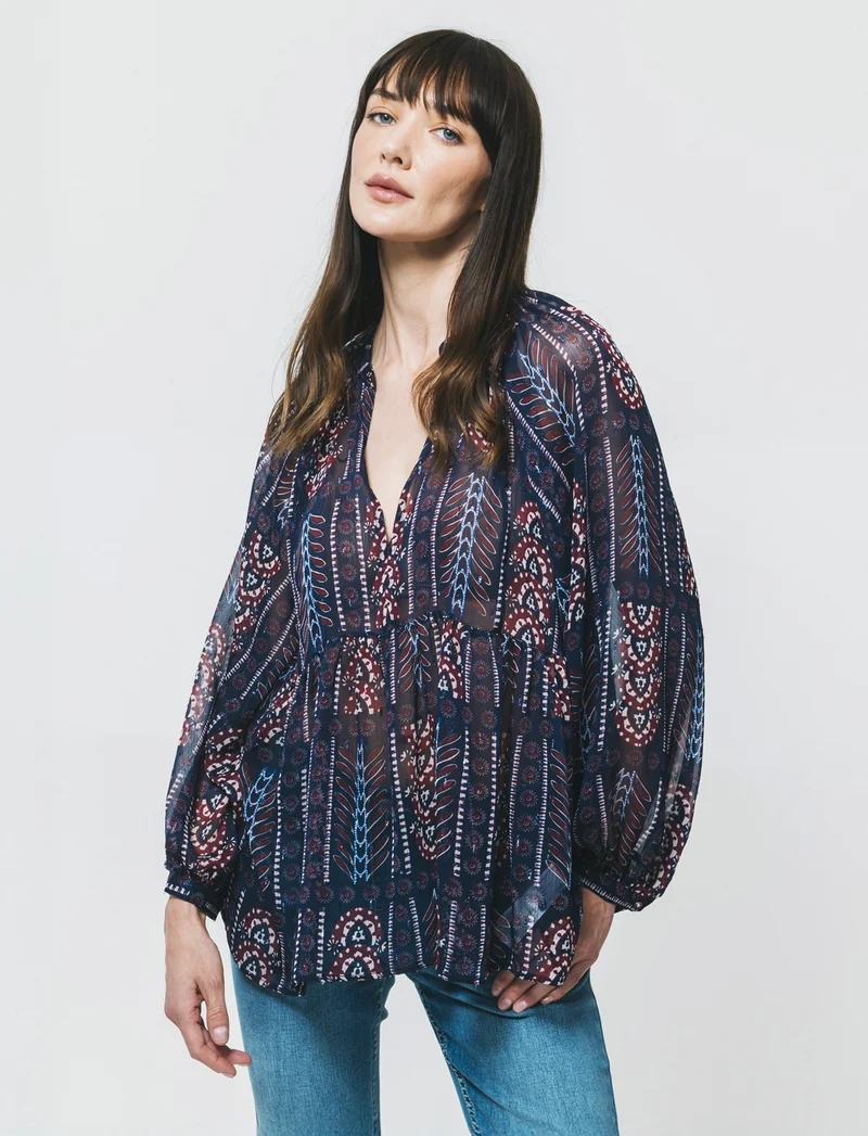 Blusa Manica Lunga Scollo a V - var 1