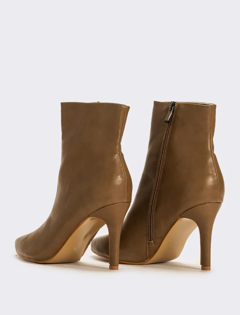 Tronchetto da donna con tacco a spillo - Grigio fango