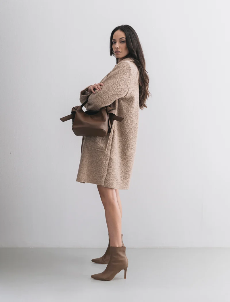 Tronchetto da donna con tacco a spillo - Grigio fango
