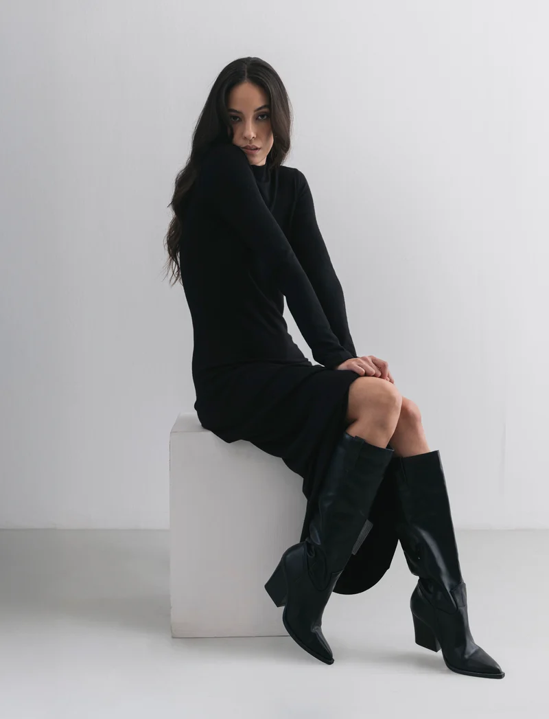 Stivale stile texano da donna - Nero